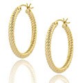 18k Gold over Silver Corrugated Hoop Earrings