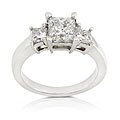 14k White Gold 2ct TDW Princess Diamond Ring