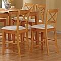 Maple Finish Counter Stools (Set of 2)