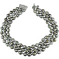 Baroque Cultured Tahitian Pearl 2/5ct Diamond Necklace (9-12mm)