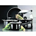 Black 7-piece Tempered Glass Cookware Set