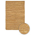 Hand-woven Flatweave Natural Leather Rug (8' Round)