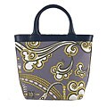 Emilio Pucci Blue Canvas Tote Bag w/ Leather Trim