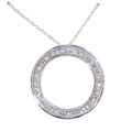 10k White Gold 1/6ct TDW Diamond Circle Pendant