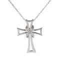 10k White Gold Diamond Cross Pendant