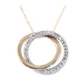 14k White Gold 1/4ct Diamond Dual Circle Pendant