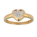 10k Yellow Gold Diamond Heart Ring