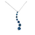 14k White Gold 1/2ct Blue Diamond Journey Pendant