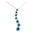 14k White Gold 1ct TDW Blue Diamond Pendant