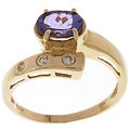 14k Yellow Gold Tanzanite and Diamond Fashion Ring