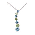 10k White Gold Multi Gemstone Journey Pendant