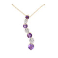 10k Yellow Gold Diamond & Amethyst Journey Pendant