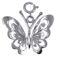 14k White Gold Butterfly Charm