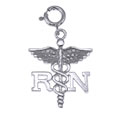 14k White Gold Registered Nurse Cadeuses Charm