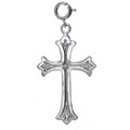 14k White Gold Cross Charm