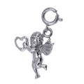 14k White Gold Angel w/ Heart Charm