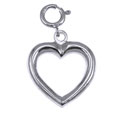 14k White Gold Open Heart Charm