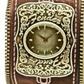 Fender Women's Tan Dial Brown Fringe Cuff Watch