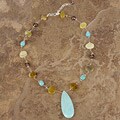 Synthetic Turquoise & Yellow Opal Necklace (USA)