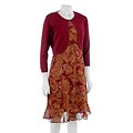 K Studio Printed Dress with Bead Trim Sweater