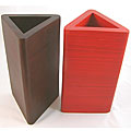 Handcrafted Triangular Pressed Bamboo Vase (Vietnam)