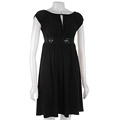 London Times Sequin Trim Knit Dress