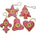 Rose Beauty Beaded Ornaments - Set of 5 (India)