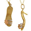 14k Tri-tone Gold Slipper Pendant