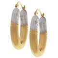 14k Two-tone Gold Hoop Earrings