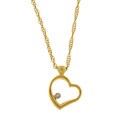 14k Gold with a Touch of Diamond Heart Pendant