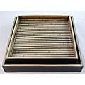 Black and Natural Square Bamboo Tray Set (Vietnam)