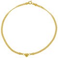 14k Yellow Gold Bismark Heart Anklet