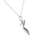 14k White Gold Chain with High Heel Pump Charm