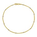 14k Gold Two-tone Popcorn Anklet