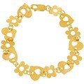 14k Yellow Gold Flower and Heart Bracelet