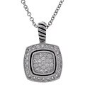 Sterling Silver Necklace with Square CZ Pendant
