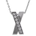 Sterling Silver Necklace with Classic X CZ Pendant