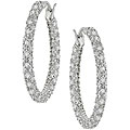 18k White Gold 2ct TDW Diamond Hoop Earrings (G-H-I, SI)