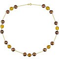 Brown Cultured FW Pearl and Citrine Necklace (10-11 mm)