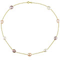 14k Gold Multicolored Cultured FW Pearl Necklace (8-9 mm)