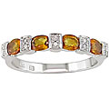 10k White Gold Maderia Citrine Diamond Ring