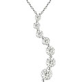14k White Gold 1ct TDW Diamond Journey Pendant
