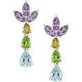 Silver Multi-shaped Gemstone Earrings