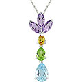 Silver Multi-shaped Gemstone Necklace