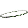 14k White Gold and Tsavorite Bangle