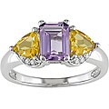 14k White Gold Amethyst Citrine Ring
