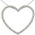 10k White Gold 1/4ct TDW Diamond Heart Pendant (K-L, I3)