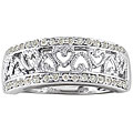 10k White Gold 1/4ct TDW Diamond Heart Ring