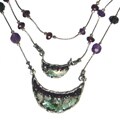 Roman Glass Double Crescent Necklace (Israel)
