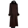 Marvin Richards Long Cashmere Blend Fox Trim Coat